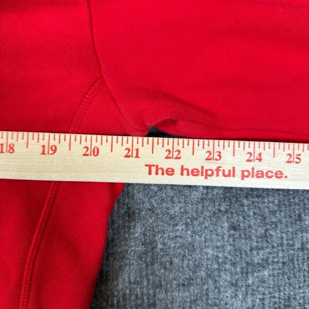 Adidas Mens Climalite Hoodie Red White Logo Pullover Sweatshirt Medium RN 88387